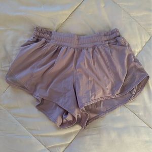 Lilac lululemon running shorts